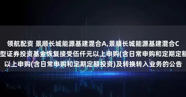 领航配资 景顺长城能源基建混合A,景顺长城能源基建混合C: 关于景顺长城能源基建混合型证券投资基金恢复接受伍仟元以上申购(含日常申购和定期定额投资)及转换转入业务的公告